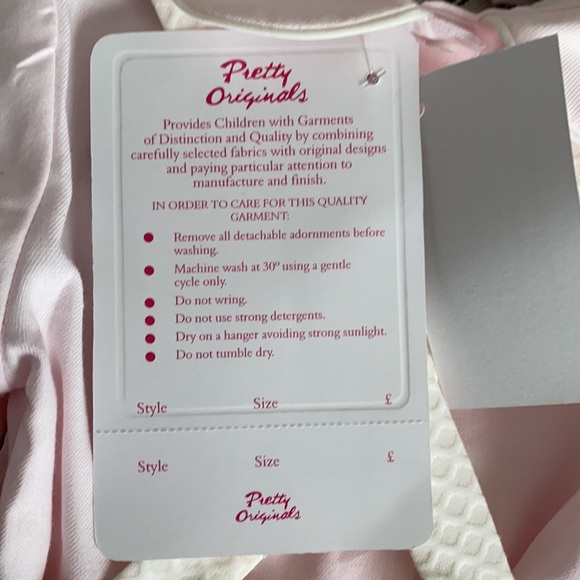 Pretty Originals Dungarees Overalls Set Pink Cream 12mo NWT - Picture 5 of 11